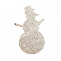 Csillámos dekorgumi hóember, fehér, 3,7x5,5 cm