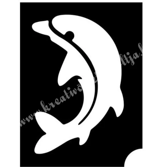 Csillámtetoválás festősablon, delfin