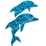 Csillámtetoválás festősablon, delfin