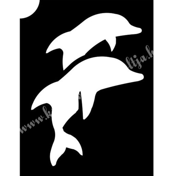Csillámtetoválás festősablon, delfin