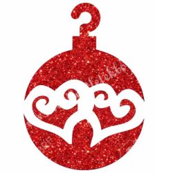 Csillámtetoválás festősablon, karácsonyfa gömb