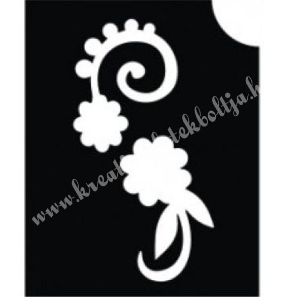 Csillámtetoválás festősablon, indás virág