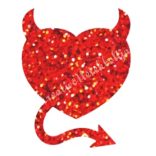 Csillámtetoválás festősablon, ördög szív