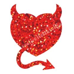 Csillámtetoválás festősablon, ördög szív