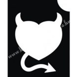 Csillámtetoválás festősablon, ördög szív