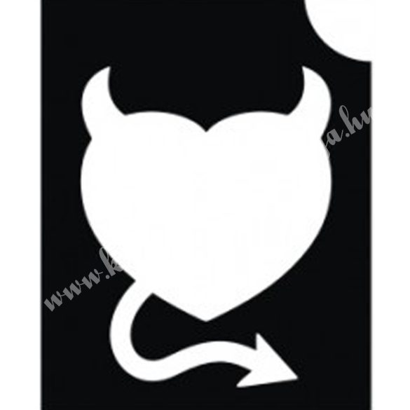 Csillámtetoválás festősablon, ördög szív