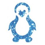 Csillámtetoválás festősablon, pingvin