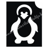 Csillámtetoválás festősablon, pingvin