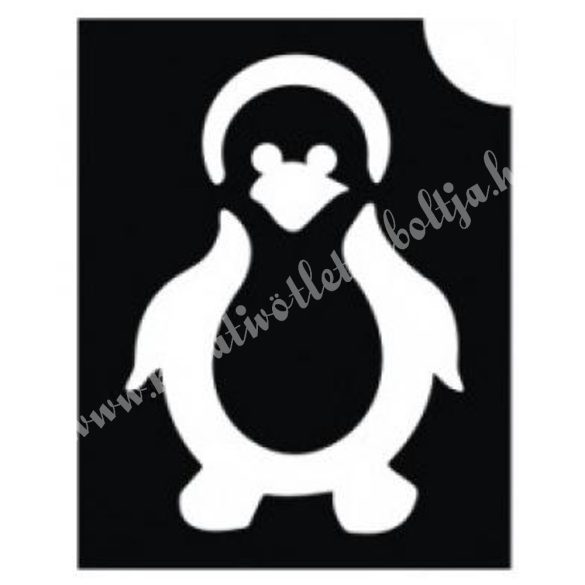 Csillámtetoválás festősablon, pingvin
