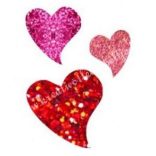 Csillámtetoválás festősablon, szívek