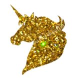 Csillámtetoválás festősablon, unikornis fej