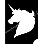 Csillámtetoválás festősablon, unikornis fej