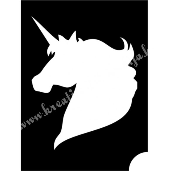 Csillámtetoválás festősablon, unikornis fej