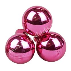   Betűzős üveggömb, világos pink fényes, 3 db/csokor, 2,5 cm