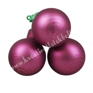 Betűzős üveggömb, hibiszkusz mályva, matt, 3 db/csokor