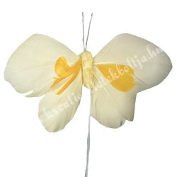 Betűzős pillangó, sárga, 10x7 cm