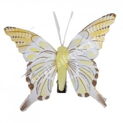 Csipeszes pillangó, sárga, 8x6,5 cm
