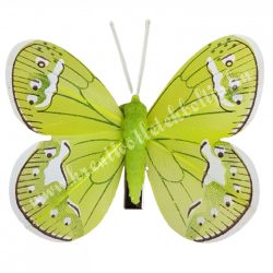Csipeszes pillangó, zöld, 7,5x7 cm