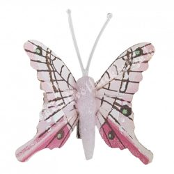 Rózsaszín csipeszes pillangó, 1., 4,5x5 cm