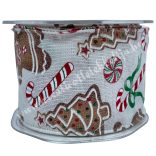 Karácsonyi szalag, mézi, 6,2 cm (14)