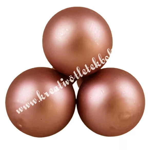 Betűzős üveggömb, korall, matt, 3 db/csokor