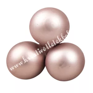 Betűzős üveggömb, világos smokey rose, matt, 3 db/csokor, 2 cm