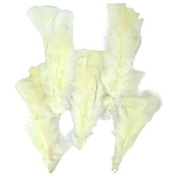 Drótos madártoll, pasztell sárga, 13-17 cm, 5 db/csomag