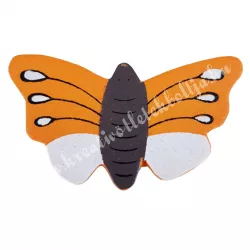 Ragasztható pillangó, narancssárga, 4,5x2,5 cm