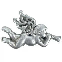 Ragasztható polyresin angyal, ezüst, 4x2,5 cm