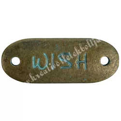 Fémköztes, wish, antikréz, 3,4x1,3 cm  