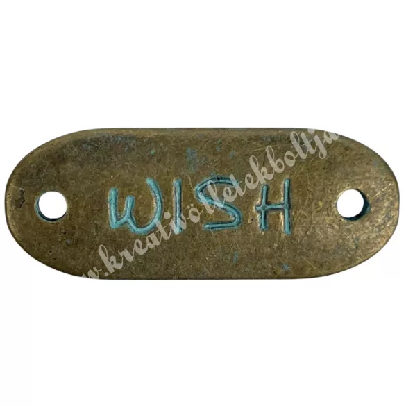Fémköztes, wish, antikréz, 3,4x1,3 cm  