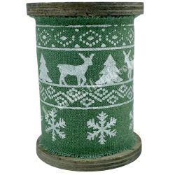 Karácsonyi szalag, zöld, 8,5 cm (86)