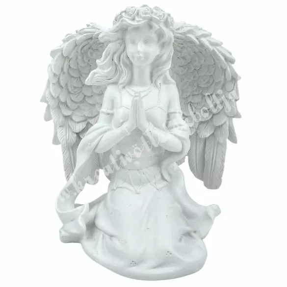 Polyresin angyal, imádkozó, 12x12,5 cm