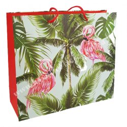 Dísztasak, Flamingók és pálmafák, 27,5x25 cm