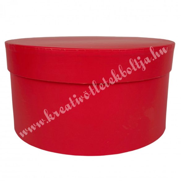 Kerek kalapdoboz, piros, 15x8 cm