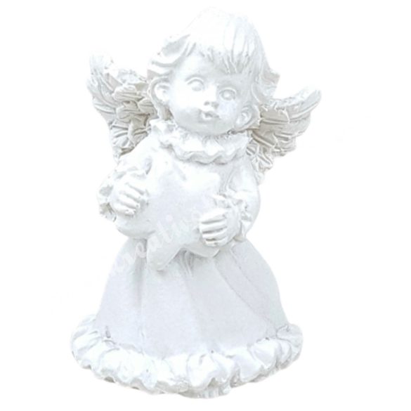 Fehér angyalka, csillaggal, 3,5x5 cm