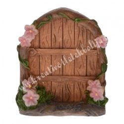 Tündérkert ajtó rózsaszín virággal, 4x5 cm