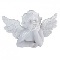 Polyresin angyal, álmodozó, 8x5 cm