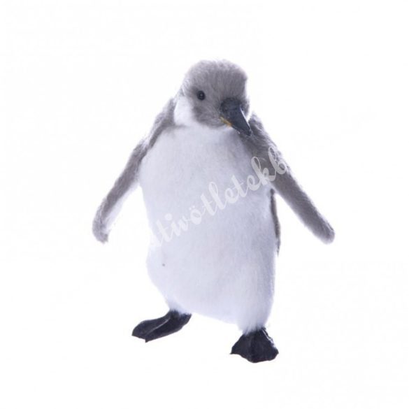 Pingvin, szürke, 7x10 cm