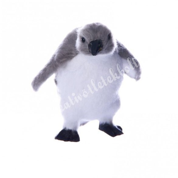 Pingvin, szürke, 7,5x8,5 cm