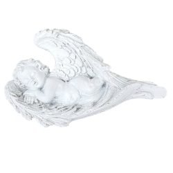 Ragasztható fehér angyalka, oldalt fekvő, 7x4,5 cm