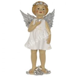 Polyresin angyal egy kezében csillaggal, 7x14 cm