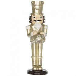 Polyresin arany diótörő, dobbal, 4x14 cm