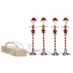   Kandeláber masnival, led világítással, 10,5 cm, 4 db/csomag