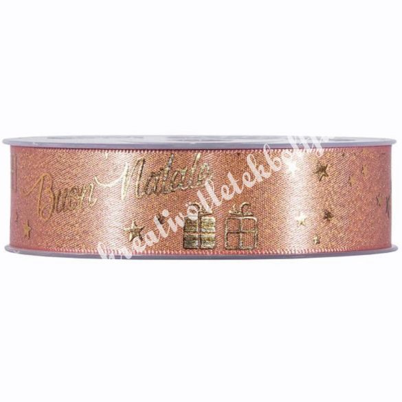 Karácsonyi szalag, Merry Christmas felirattal, 2,5 cm (32)