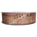 Karácsonyi szalag, Merry Christmas felirattal, 2,5 cm (32)