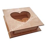 Dekor alap, fadoboz kivágott szívvel