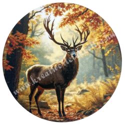 Dekor tábla, kerek, szarvas, 5 cm