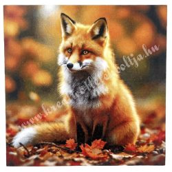 Dekor tábla, négyzet, róka, 5 cm