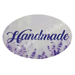   Dekor tábla, ovál alakú, "Handmade" felirattal, 4,5x3 cm